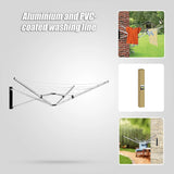 26m 5 Arm Wall Hang Mountable Clothes Airer Dryer Washing Line Bathroom Kitchen - Rear View