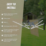 26m 5 Arm Wall Hang Mountable Clothes Airer Dryer Washing Line Bathroom Kitchen