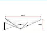 26m 5 Arm Wall Hang Mountable Clothes Airer Dryer Washing Line Bathroom Kitchen