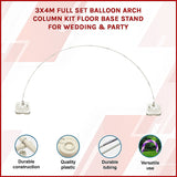 3x4m Full Set Balloon Arch Column Kit Floor Base Stand For Wedding & Party - Side View