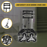 Stair Climbing Trolley 6 Wheels Aluminium Folding Hand Cart Climb Steps - Low Angle