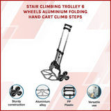 Stair Climbing Trolley 6 Wheels Aluminium Folding Hand Cart Climb Steps
