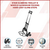 Stair Climbing Trolley 6 Wheels Aluminium Folding Hand Cart Climb Steps - Side View