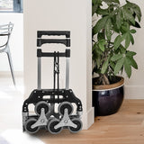 Stair Climbing Trolley 6 Wheels Aluminium Folding Hand Cart Climb Steps - Rear View