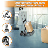 Stair Climbing Trolley 6 Wheels Aluminium Folding Hand Cart Climb Steps - Close-Up Angle