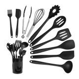 11pcs Kitchen Utensil Set Silicone Heat-Resistant Non-Stick Kitchen Utensils kit - Rear View