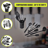 11pcs Kitchen Utensil Set Silicone Heat-Resistant Non-Stick Kitchen Utensils kit - Close-Up Angle