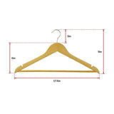 120pc Wooden Clothes Hangers Coat Pant Suit Coathangers Rack Wardrobe Wood - Close-Up Angle