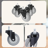 5x Office Chair Caster Wheels Set Heavy Duty & Safe for All Floors w/Universal Fit - Low Angle