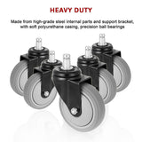 5x Office Chair Caster Wheels Set  Heavy Duty Universal Replacement for All Floors