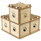Cat Cardboard House Tree Tower Condo Scratcher Pet Post Pad Mat Furniture - Front View