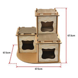 Cat Cardboard House Tree Tower Condo Scratcher Pet Post Pad Mat Furniture - Extra Image
