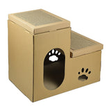 Cat Cardboard House Tree Tower Condo Scratcher Pet Post Pad Mat Furniture - Top-Down View