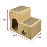 Cat Cardboard House Tree Tower Condo Scratcher Pet Post Pad Mat Furniture - Low Angle