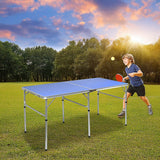 152cm Portable Tennis Table, Folding Ping Pong Table Game Set - 45-Degree Angle