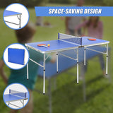 152cm Portable Tennis Table, Folding Ping Pong Table Game Set - Close-Up Angle