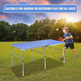 152cm Portable Tennis Table, Folding Ping Pong Table Game Set - Low Angle