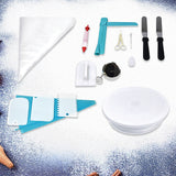 164Pcs Cake Decorating Kit Turntable Rotating Baking Flower Icing Piping Nozzles - 45-Degree Angle
