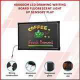40x60cm LED Drawing Writing Board Fluorescent Light Up Sensory Play - Side View