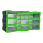 22 Drawer Parts Storage Cabinet Organiser for Garage and Workshop, Black and Green