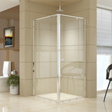 Semi Frameless Shower Screen (82~90)x 195cm & (98~101)x 195cm Side AS/NZS Glass - Front View