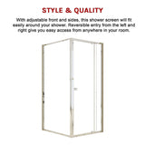 Semi Frameless Shower Screen (82~90)x 195cm & (98~101)x 195cm Side AS/NZS Glass - Close-Up Angle