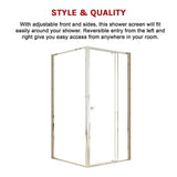 Semi Frameless Shower Screen (98~106)x 195cm & (98~101)x 195cm Side AS/NZS Glass - Close-Up Angle