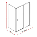 Semi Frameless Shower Screen (114~122)x 195cm & (89~92)x 195cm Side AS/NZS Glass