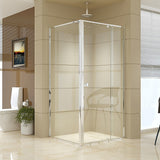Semi Frameless Shower Screen (98~106)x 195cm & (89~92)x 195cm Side AS/NZS Glass - Front View