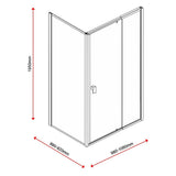 Semi Frameless Shower Screen (98~106)x 195cm & (89~92)x 195cm Side AS/NZS Glass