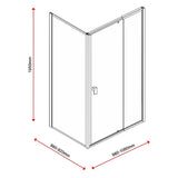 Semi Frameless Shower Screen (98~106)x 195cm & (89~92)x 195cm Side AS/NZS Glass - Low Angle