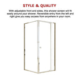 Semi Frameless Shower Screen (82~90)x 195cm & (89~92)x 195cm Side AS/NZS Glass - Close-Up Angle