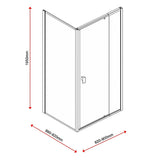 Semi Frameless Shower Screen (82~90)x 195cm & (89~92)x 195cm Side AS/NZS Glass - Low Angle