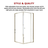 Semi Frameless Shower Screen (82~90)x 195cm & (77~80)x 195cm Side AS/NZS Glass - Close-Up Angle