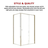 Semi Frameless Shower Screen (114~122)x 195cm & (77~80)x 195cm Side AS/NZS Glass
