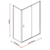 Semi Frameless Shower Screen (114~122)x 195cm & (77~80)x 195cm Side AS/NZS Glass