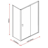 Semi Frameless Shower Screen (114~122)x 195cm & (77~80)x 195cm Side AS/NZS Glass - Low Angle