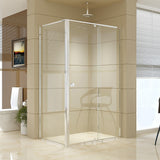 Semi Frameless Shower Screen (114~122)x 195cm & (77~80)x 195cm Side AS/NZS Glass - Front View