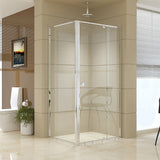 Semi Frameless Shower Screen (98~106)x 195cm & (77~80)x 195cm Side AS/NZS Glass - Front View