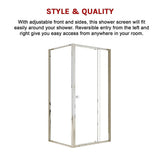 Semi Frameless Shower Screen (98~106)x 195cm & (77~80)x 195cm Side AS/NZS Glass