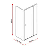 Semi Frameless Shower Screen (98~106)x 195cm & (77~80)x 195cm Side AS/NZS Glass - Low Angle