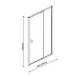 Adjustable Semi Frameless Shower Screen (98~106) x 195cm Australian Safety Glass - Low Angle