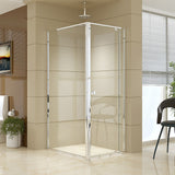 Semi Frameless Shower Screen (74~82)x 195cm & (98~101)x 195cm Side AS/NZS Glass - Front View