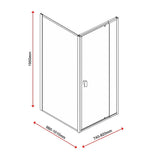 Semi Frameless Shower Screen (74~82)x 195cm & (98~101)x 195cm Side AS/NZS Glass - Low Angle