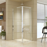 Semi Frameless Shower Screen (74~82)x 195cm & (89~92)x 195cm Side AS/NZS Glass - Front View