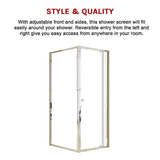 Semi Frameless Shower Screen (74~82)x 195cm & (89~92)x 195cm Side AS/NZS Glass - Close-Up Angle