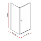 Semi Frameless Shower Screen (74~82)x 195cm & (89~92)x 195cm Side AS/NZS Glass - Low Angle