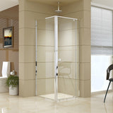 Semi Frameless Shower Screen (74~82)x 195cm & (77~80)x 195cm Side AS/NZS Glass - Front View