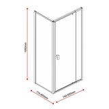 Semi Frameless Shower Screen (74~82)x 195cm & (77~80)x 195cm Side AS/NZS Glass