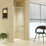 Adjustable Semi Frameless Shower Screen (74~82) x 195cm Australian Safety Glass - Front View